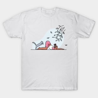 YOGA WITH CAT ILLUSTRATION T-Shirt